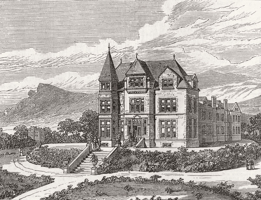 ILKLEY. Semon Convalescents Home, Yorks 1877 old antique vintage print picture